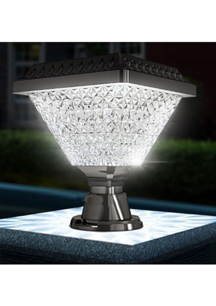 Güneş Enerjili 30W Bahçe-Çim-Set Üstü-Duvar Üstü Dekoratif Kristal Beyaz Işık Aydınlatma (6500K)