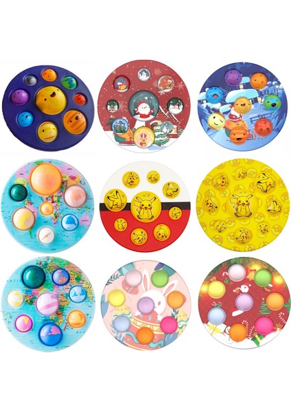 No.41 Tarzı Sekiz Gezegen Basit Dimple Pop Fidget Duyusal Oyuncak Anahtarlık Tahtası Anksiyete Oyuncak Çocuklar Için (Yurt Dışından)