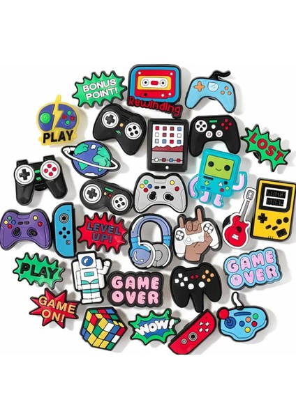 Ledli Oyun Konsol Terlik Süsü Üç Boyutlu/ışıklı Oyun Kolu 3D Charm Jibbitz modelleri