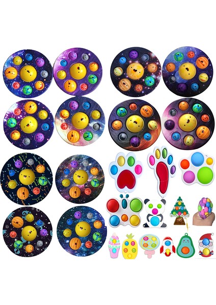 No.12 Tarzı Sekiz Gezegen Basit Dimple Pop Fidget Duyusal Oyuncak Anahtarlık Tahtası Anksiyete Oyuncak Çocuklar Için (Yurt Dışından)