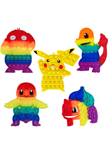 Bir Stil Pokemon Fidget Oyuncakları Gökkuzgun Pikachu Charmander Charizard Patlatma Itme Kabarcık Sıkıştırılabilir Silikon Topları Kızlar Için Yılbaşı Hediyeleri (Yurt Dışından)