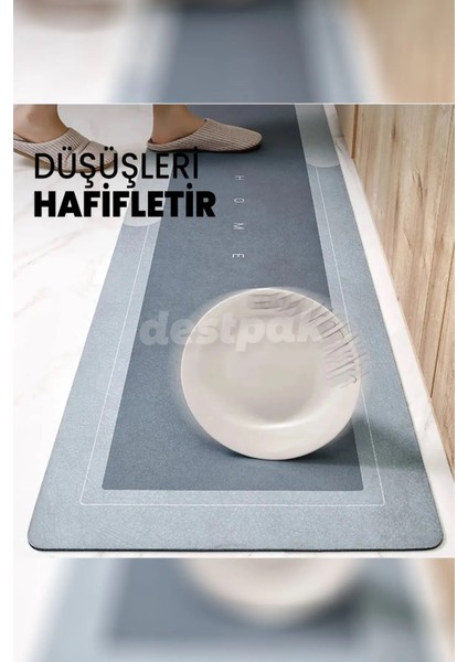 2 Adet (Ekstra Kalın) 50X120 50X70 Su Emici Kaymaz Taban Banyo Paspası Seti Mutfak Tezgah Önü Paspas indirimleri