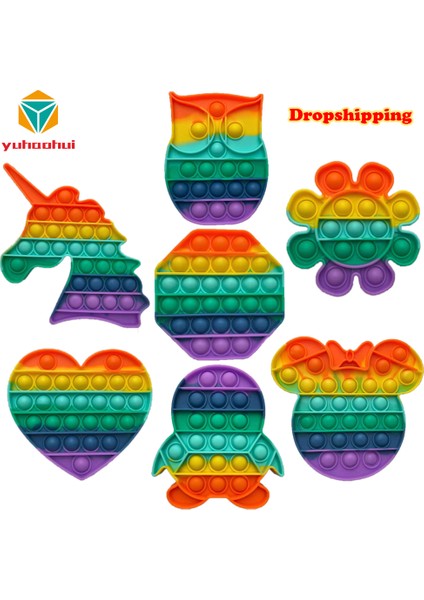 NO.0094 Stili Pop Fidget Oyuncakları Gökkuşağı Itme Kabarcık Oyuncaklar Yetişkinler & Çocuklar Duyusal Oyuncaklar I Rahatlatmak Için (Yurt Dışından) modelleri