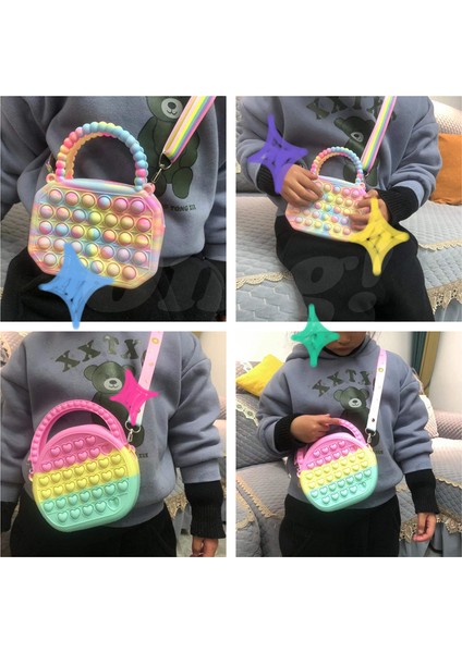 No.16 Tarzı Pop It Fidget Oyuncak Silikon Kabarcık Itme Unicorn Çapraz Çanta Bayan Bolsa El Çantası Madeni Bozukluk Cüzdan Çanta Çocuk Hediye Pop It (Yurt Dışından) modelleri