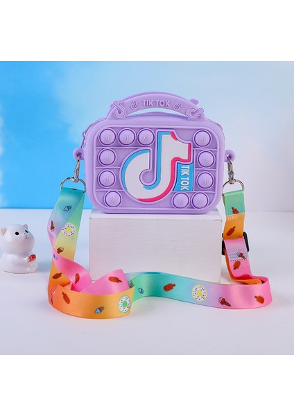 No.73 Tarzı Pop It Çanta Dürtme Oyuncak Silikon Kabarcık Itme Omuz Çantası Bayanlar Çanta Çocuklar Cüzdan Bozuk Para Cüzdanı (Yurt Dışından)