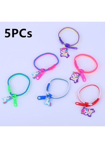 5pc Rastgele Renk Stili Pcs Unicorn Kolye Fermuar Bilezik Oyuncak Çocuklar Çocuklar Adhd El Duyusal Oyuncaklar Odak Fidget Oyuncaklar Hediye - Amaç: (Yurt Dışından)