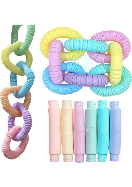 2.9cm Mavi Stil Macaron Renk Duyusal Oyuncak Çocuk Çocuklar Toplama Oyuncak Gerdirme Boruları Boruları Ebeveyn-Çocuk Eğitici Oyuncaklar (Yurt Dışından)