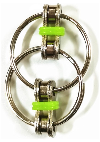 Yeşil Stil Parmakla Kullanılan Fidget Oyuncağı Anahtarlık ile Metal Matkap Rulmanlı Üç Farklı Dönen El Oyuncağı - ve Için Özellikli (Yurt Dışından)