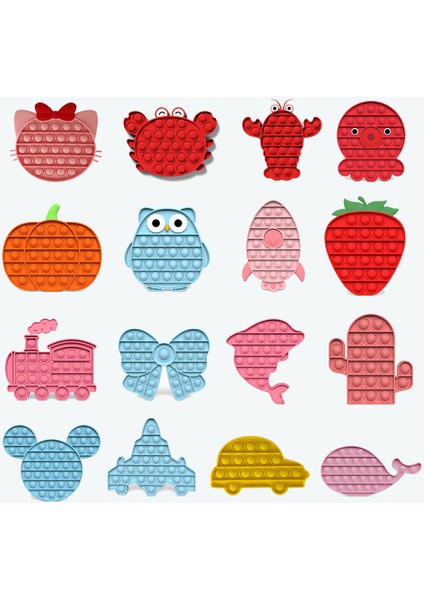 Red Bule 20CM Tarzı Yeni Gökküre Pop Itme Kabarcıklı Duyusal Oyuncak Sıkma Komik Dinozor Baykuş Noel Ağacı Oyuncaklar (Yurt Dışından)