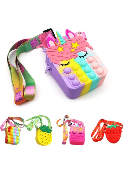 MS-0217 Stili Yeni Popper Duyusel Popete Silikon Itme Kabarcık Kırtasiye Saklama Çantası Popite Poppit Cüzdan Popo It Dürtme Oyuncak (Yurt Dışından) modelleri
