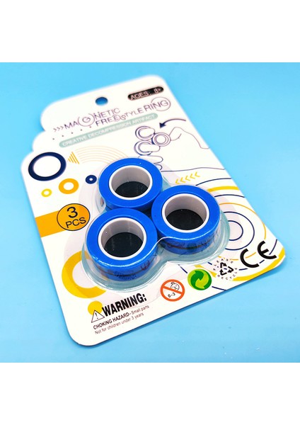 Bir Stil 3 Adet Manyetik Yüzük Bileklik Parmak Fidget Oyuncakları El Freni Çocuk Yetişkin Oyunlar Pop It Hediye (Yurt Dışından)