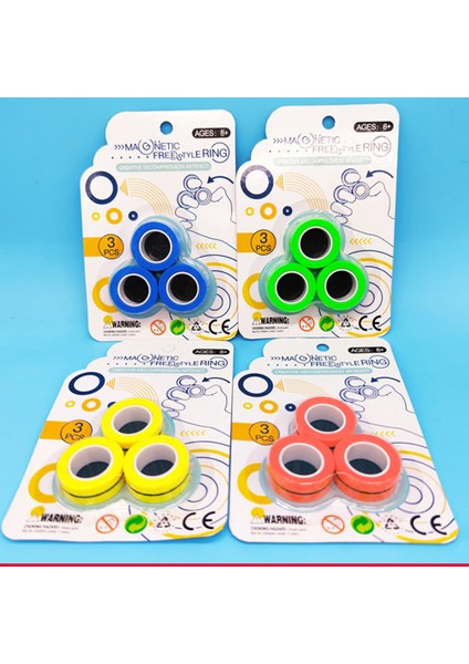 Bir Stil 3 Adet Manyetik Yüzük Bileklik Parmak Fidget Oyuncakları El Freni Çocuk Yetişkin Oyunlar Pop It Hediye (Yurt Dışından)