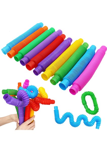 1.9cm Kırmızı Stil Çocuklar Için Duyusal Oyuncaklar Renkli Esneme Tüpleri Borular Ebeveyn-Çocuk Eğitici Oyuncaklar (Yurt Dışından)