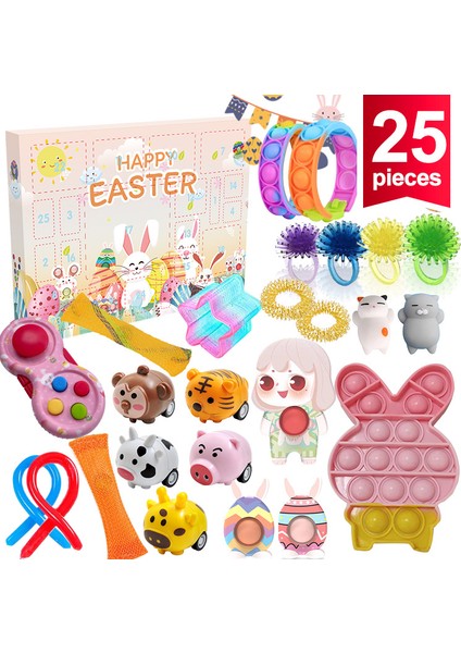FHJRL-007 Stili Fidget Oyuncaklar Paketi Güzellik Paskalya Advent Takvimi Makyaj Oyuncak Set Kutu Oyuncak Çocuk Hediyesi (Yurt Dışından)
