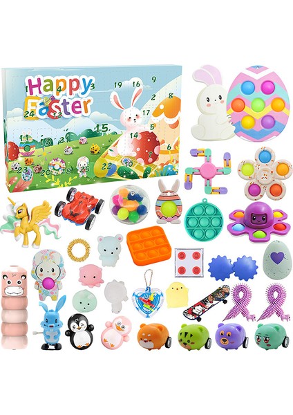 FHJRL-007 Stili Fidget Oyuncaklar Paketi Güzellik Paskalya Advent Takvimi Makyaj Oyuncak Set Kutu Oyuncak Çocuk Hediyesi (Yurt Dışından)