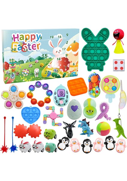 FHJRL-007 Stili Fidget Oyuncaklar Paketi Güzellik Paskalya Advent Takvimi Makyaj Oyuncak Set Kutu Oyuncak Çocuk Hediyesi (Yurt Dışından)