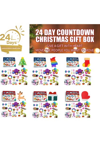 Çikolata Tarzı Sıcak 24 Fidget Oyuncak Çanta Sürpriz Kutu Advent Takvimi Hediye Kutusu Anti- Basit Dimple Çocuklar Yenilik Oyuncak Hediye (Yurt Dışından)