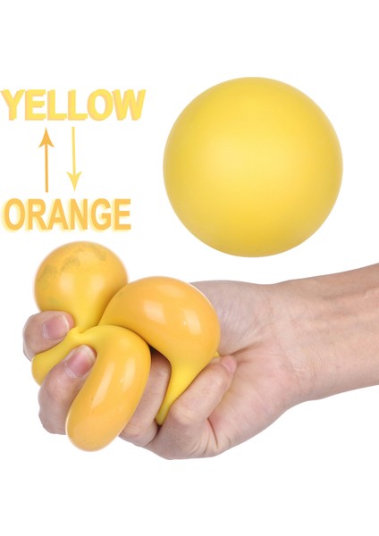 6.5cm Sarı Stil Renkli Basınç Needoh Top Oyuncakları Gökkuşağı Tpr Renk Değiştiren Sıkıştırılabilir Top Oyuncaklar Çocuklar Yetişkinler Hediye (Yurt Dışından)