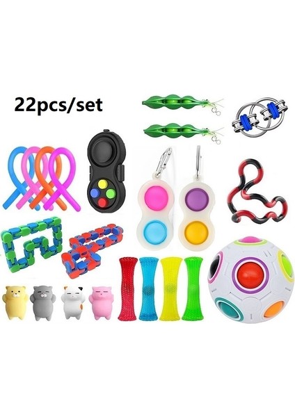 22 Adet Tarzı Fidget Oyuncaklar Seti Sıkma Oyuncak Misket Hediye Yetişkin Çocuklar Için Duyusal Fidget Oyuncak Kutusu (Yurt Dışından)