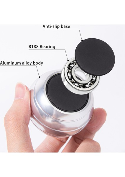 Mavi Stil Metal Jiro Anti- Döner Parmak Oyuncak Inertial Parmak Ucu Ciro Skatoloji Alüminyum Alaşımlı Yuvarlak Kinetic Metal Top Dekompressiyon Oyuncak (Yurt Dışından)