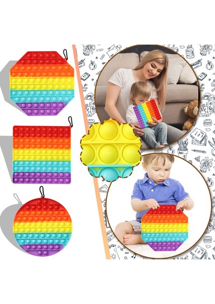 Kiraz Tarzı 20*20 cm Dev Pop Büyük Boy Anti Itme Pop Balon Fidget Oyuncaklar Parlak Büyük Basit Yatıştırıcı Figet Oyuncak Çocuklar Kravat Boyama Oyunu (Yurt Dışından)