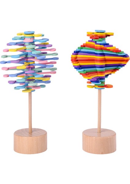 Macaron Tarzı Ahşap Fidget Spiralli Lolipop Oyuncak Fibonacci Dizisi Yetişkinler Çocuklar Için Kaygı ve Giderme Alışveriş (Yurt Dışından)