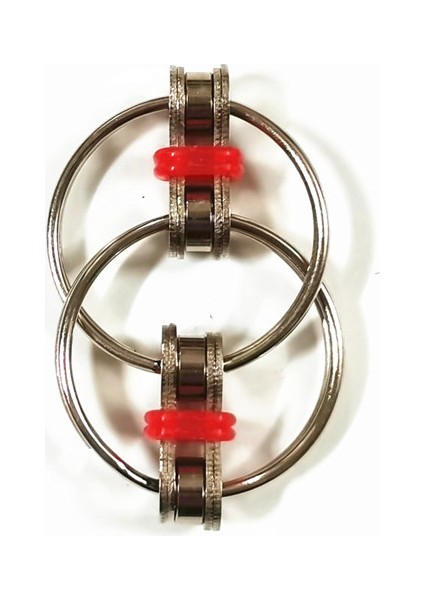 Kırmızı Stil Parmakla Kullanılan Fidget Oyuncağı Anahtarlık ile Metal Matkap Rulmanlı Üç Farklı Dönen El Oyuncağı - ve Için Özellikli (Yurt Dışından)