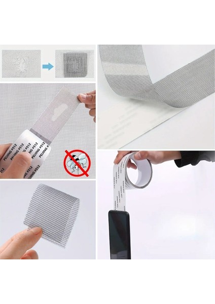 Güçlü Yapışkanlı Pencere Tamir Bandı, Böcek Önleyici Yama Bandı 2 mt x 5 cm
