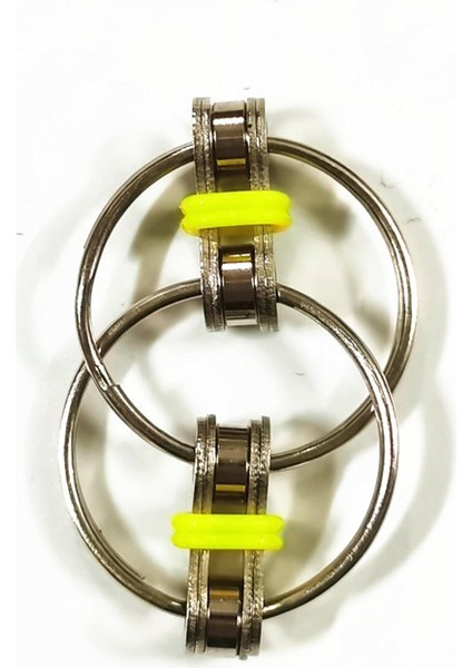 Sarı Stil Parmakla Kullanılan Fidget Oyuncağı Anahtarlık ile Metal Matkap Rulmanlı Üç Farklı Dönen El Oyuncağı - ve Için Özellikli (Yurt Dışından)