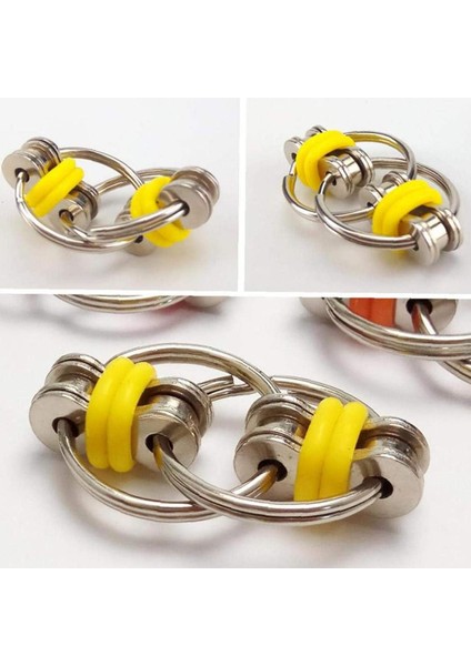 Sarı Stil Parmakla Kullanılan Fidget Oyuncağı Anahtarlık ile Metal Matkap Rulmanlı Üç Farklı Dönen El Oyuncağı - ve Için Özellikli (Yurt Dışından) modelleri