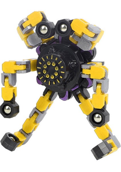 Sarı Stil Çocuklar Için Kendin Yap Deforme Edilebilir Parmak Üstü Dönme Oyuncak Dönüştürülebilir Yaratıcı Zincir Mekanik Ciro Robot Oyuncak (Yurt Dışından)