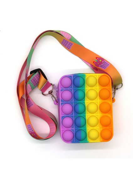 KB-001-5 Stili Yeni Popper Duyusal Popet Silikon Itme Balon Kırtasiye Saklama Çantası Popo It Fidget Madeni Para Cüzdanı Popite Poppit Oyuncak (Yurt Dışından)