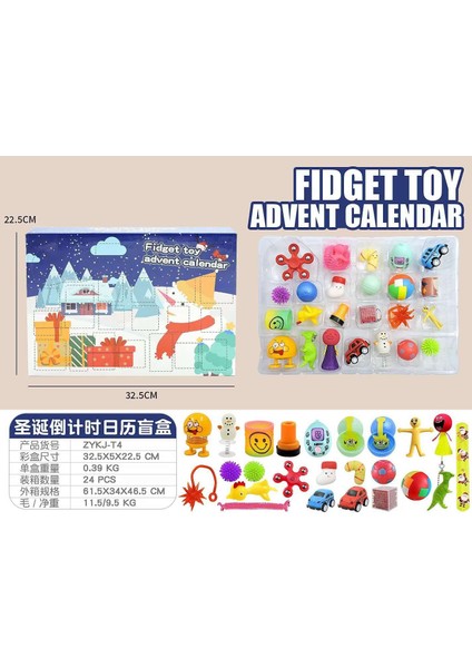 G Tarzı Yeni Fidget Oyuncaklar 24 Günlük Noel Takvimi Paketi Oyuncak Seti Oyuncak Kör Kutu Çocuklar Noel Hediyesi (Yurt Dışından)