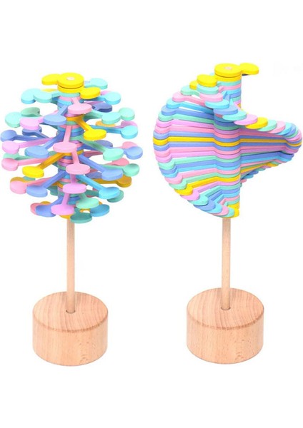 Renkli Yapraklar Stili Ahşap Spiral Lolipop Oyuncak ve Sihirli Değnek (Yurt Dışından) modelleri