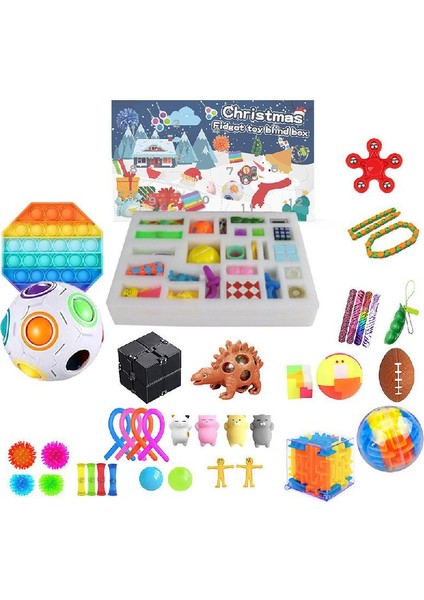 R Stili Yeni Fidget Oyuncaklar 24 Günlük Noel Takvimi Paketi Oyuncak Seti Oyuncak Kör Kutu Çocuklar Noel Hediyesi (Yurt Dışından)