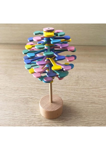 No.2 Tarzı Renkli Dönme Lolipop Süs Oyuncak Çocuklar Için Üst Fibonacci Dizi Ahşap (Yurt Dışından)