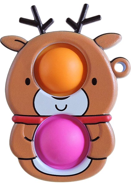 YJ630-HUANGSE Stili Parmak Oyuncağı Pop It Anime Kawaii Noel Ağacı Kolye Parmak Balon Patlatma Silikon Halloween Anahtarlık Düğüm Oyuncak (Yurt Dışından)
