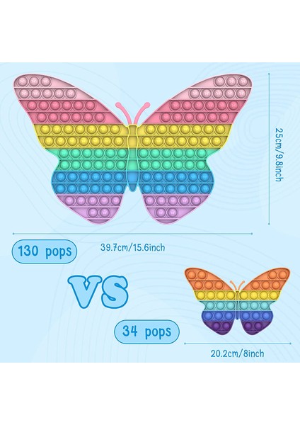 A02 Stili 40CM Büyük Boy Pop Gökkuşağı Kelebek Üst Itme Fidget Oyuncakları Oyuncaklar Çocuklar Basit Dimple Oyun Ahdh (Yurt Dışından) modelleri