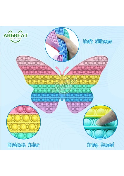 A02 Stili 40CM Büyük Boy Pop Gökkuşağı Kelebek Üst Itme Fidget Oyuncakları Oyuncaklar Çocuklar Basit Dimple Oyun Ahdh (Yurt Dışından) fırsatları