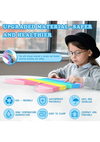 A02 Stili 40CM Büyük Boy Pop Gökkuşağı Kelebek Üst Itme Fidget Oyuncakları Oyuncaklar Çocuklar Basit Dimple Oyun Ahdh (Yurt Dışından) indirimleri