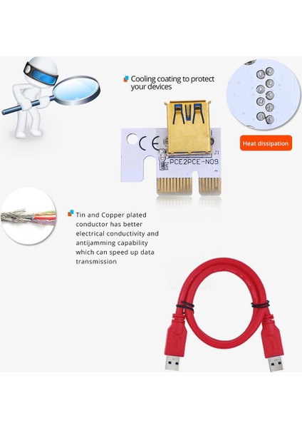 5 Adet VER012 Max Gpu Yükseltici Ekran Kartı Için Pcı-E Yükseltici 012 Max Pci Express USB 3.0 Kablo Pcı-E 1x Ila 16X Btc Madencilik Için (Yurt Dışından)