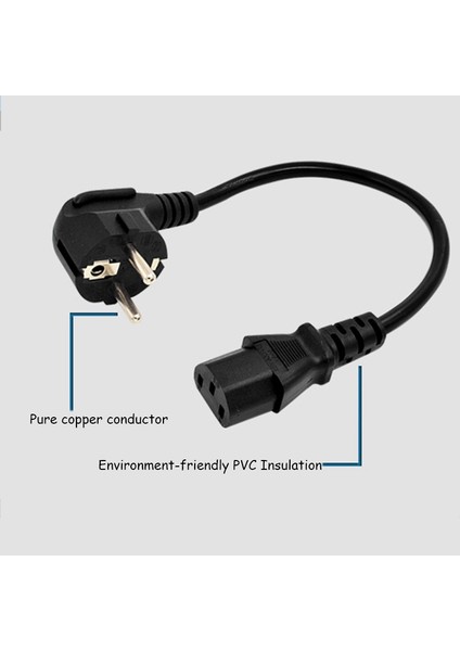 Ab Güç Kablosu Euro Tipi F Schuko Fiş Iec C13 Pc Bilgisayar Monitörü Yazıcı Tv Için Güç Kaynağı Kablosu (1.8m Ab Tak) (Yurt Dışından)