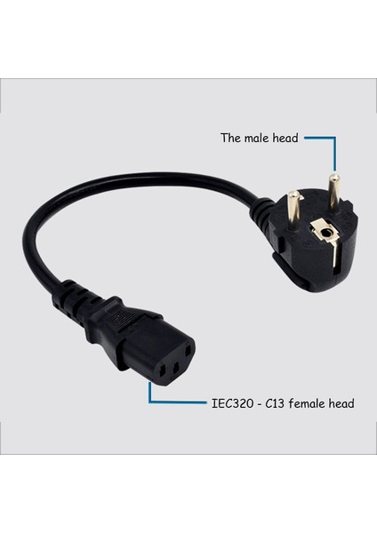 Ab Güç Kablosu Euro Tipi F Schuko Fiş Iec C13 Pc Bilgisayar Monitörü Yazıcı Tv Için Güç Kaynağı Kablosu (1.8m Ab Tak) (Yurt Dışından)
