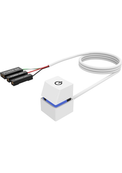 2m Taşınabilir LED Işıklar Bilgisayar Masaüstü Anahtarı Pc Harici Başlatma Güç Açma/kapama Düğmesi Uzatma Kablosu Mavi Işık (Yurt Dışından)