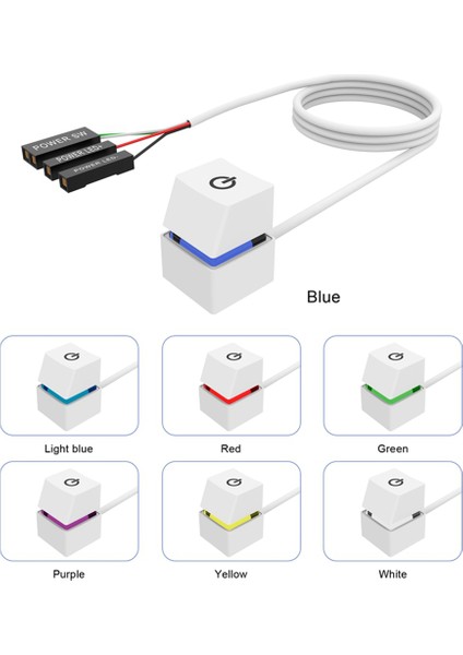 2m Taşınabilir LED Işıklar Bilgisayar Masaüstü Anahtarı Pc Harici Başlatma Güç Açma/kapama Düğmesi Uzatma Kablosu Mavi Işık (Yurt Dışından) modelleri