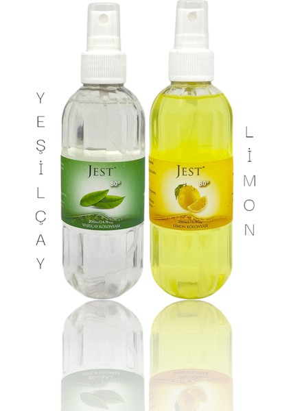 2'li Set Kolonya 200 Ml(Yeşilçay-Limon)
