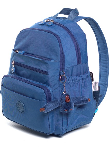 Kadın Günlük Sırt Çantası Su Geçirmez Krınkıl Kumaş, Küçük Boy, Çok Cepli MYP8745 Koyu Mavi
