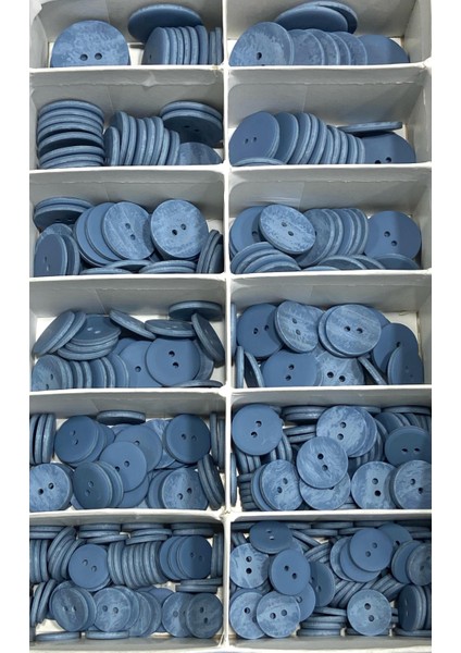 Ahşap Görünümlü Plastik Düğme / 6 Lı Set Mavi / 02749/ modelleri