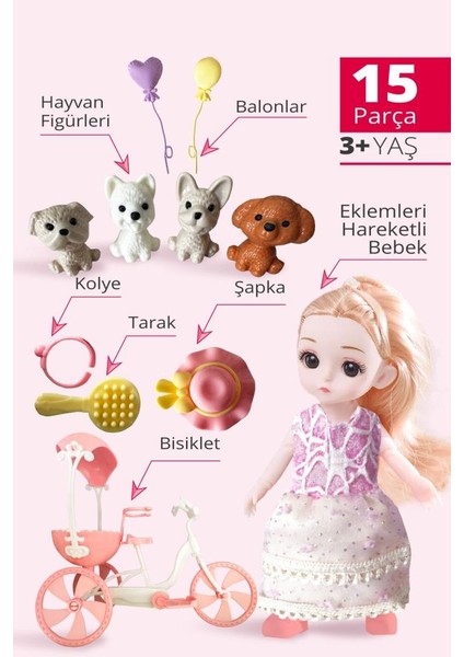 Aksesuarlı Bebek Seti Minkie Yol Arkadaşım 15 Parça fiyatları