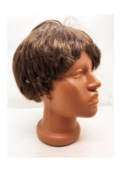 Kahverengi Kısa Kesim Içi Astarlı Erkek Peruğu